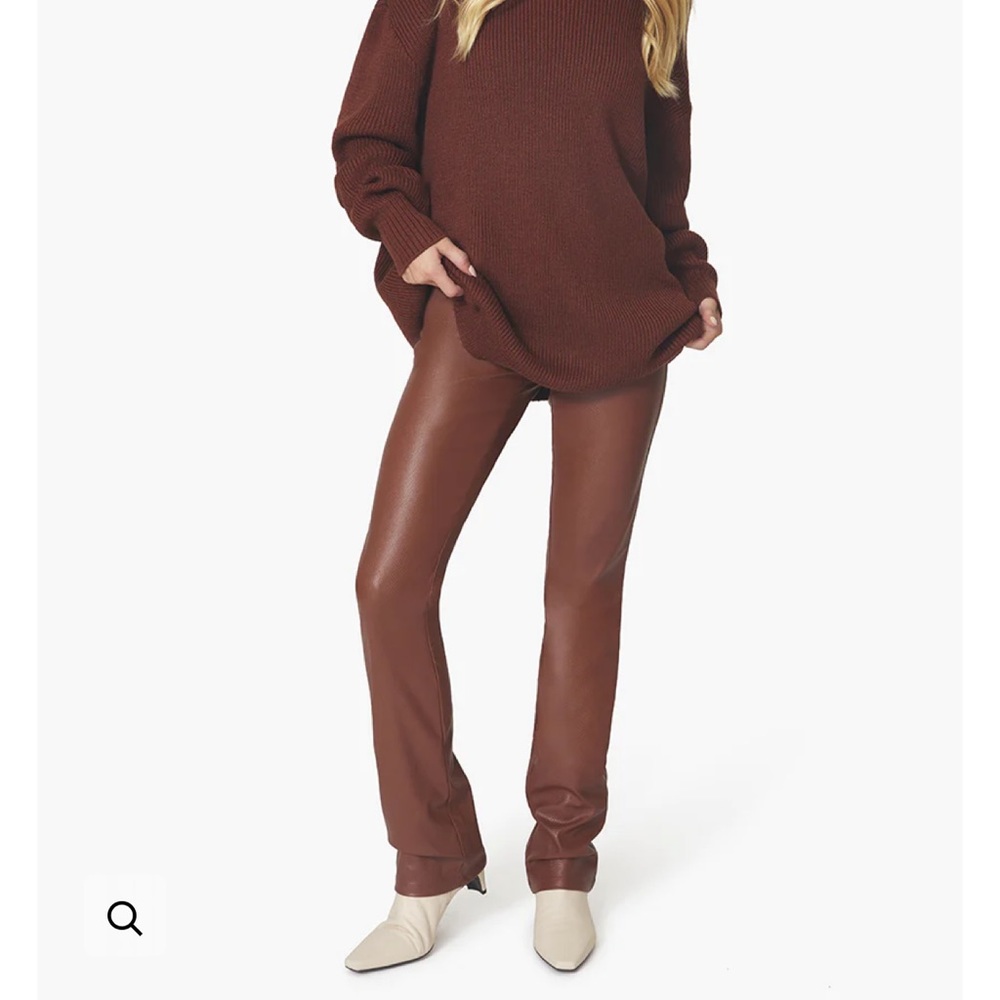 WeWoreWhat Embossed Croc Ankle Flare Pant — Brown — Size 27 — Brand New